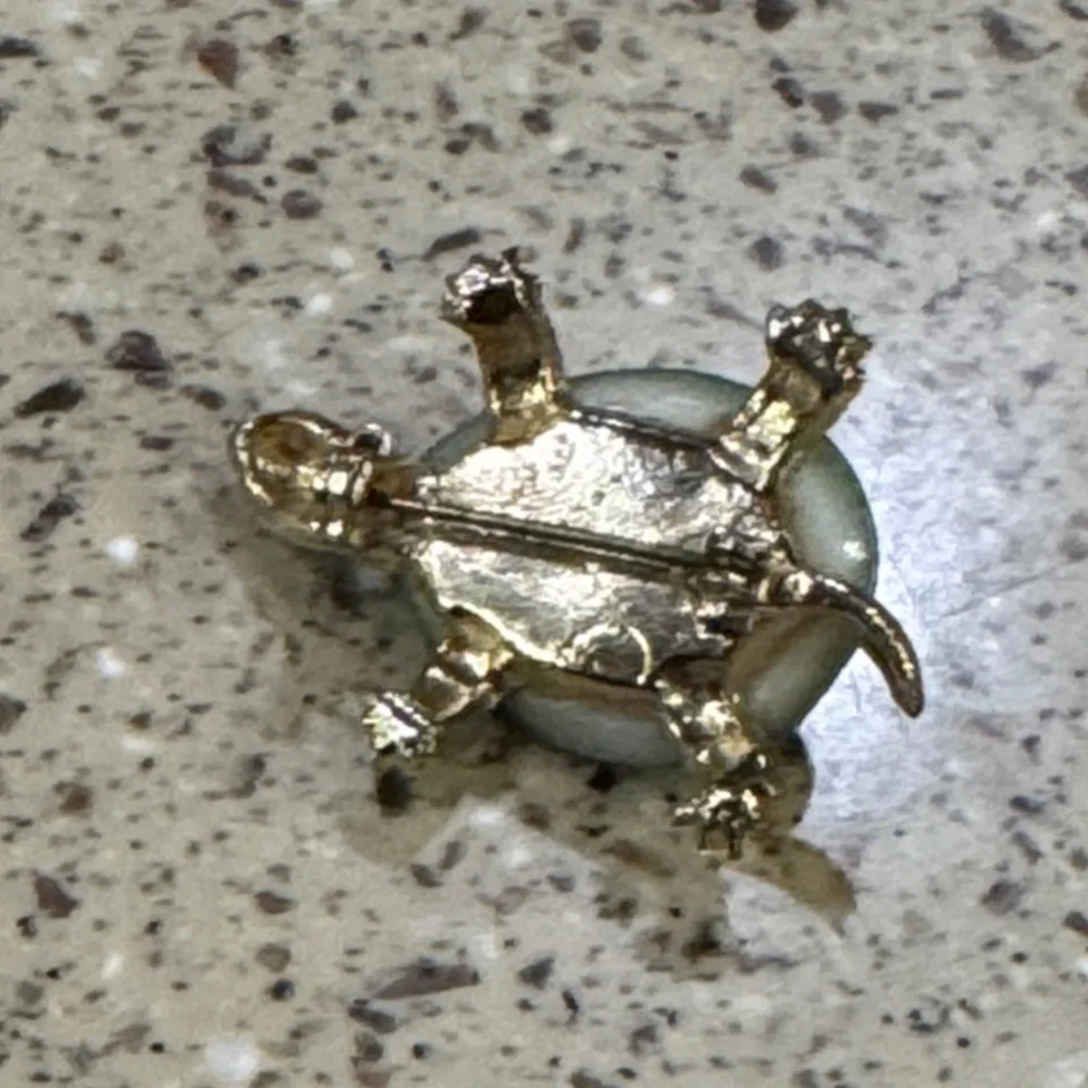 Green and Gold Turtle Brooch
